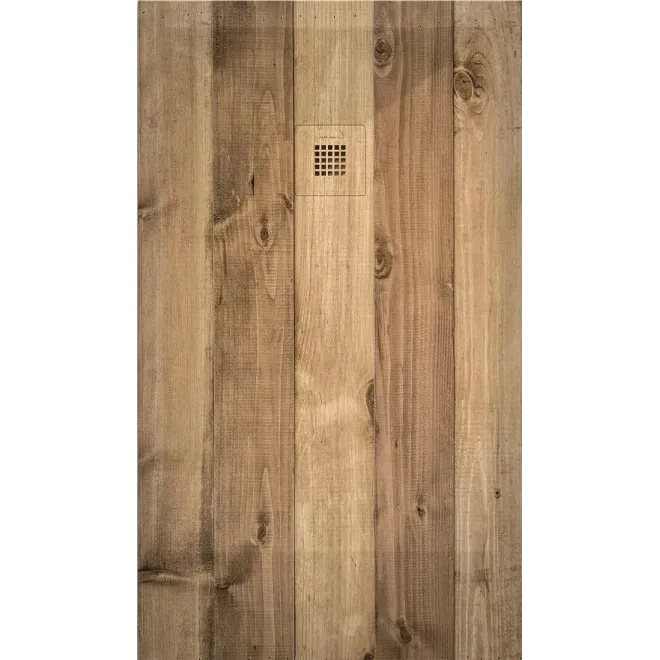 PLATO DE DUCHA RESINA 3D DECORADO MADERA RUSTICA A MEDIDA BAALNEO