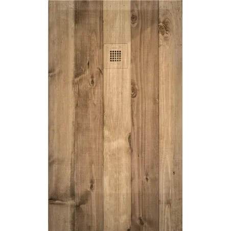 PLATO DE DUCHA RESINA 3D DECORADO MADERA RUSTICA A MEDIDA BAALNEO