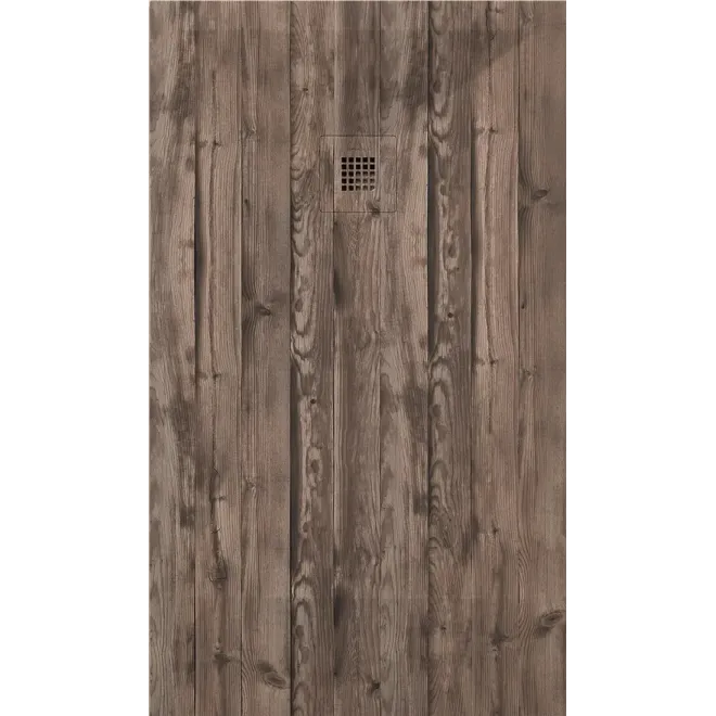 PLATO DE DUCHA RESINA 3D DECORADO MADERA RUSTICA A MEDIDA BAALNEO