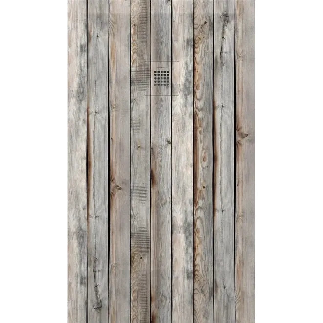 PLATO DE DUCHA RESINA 3D DECORADO MADERA RUSTICA A MEDIDA BAALNEO