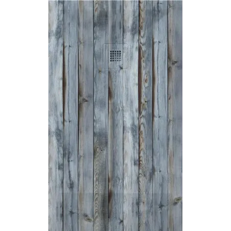 PLATO DE DUCHA RESINA 3D DECORADO MADERA RUSTICA A MEDIDA BAALNEO