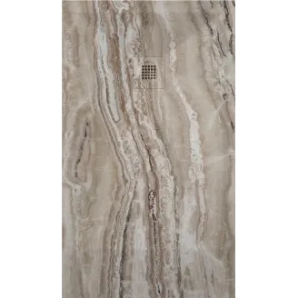 PLATO DE DUCHA RESINA 3D DECORADO MARMOL TRAVERTINO A MEDIDA BAALNEO