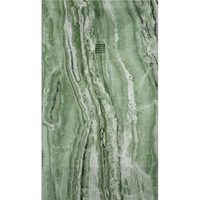 PLATO DE DUCHA RESINA 3D DECORADO MARMOL TRAVERTINO A MEDIDA BAALNEO
