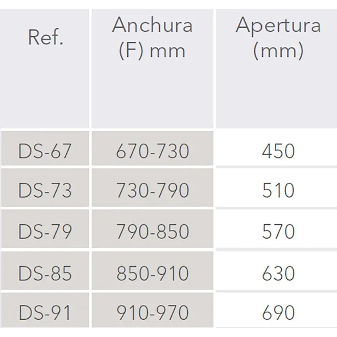 APERTURA MAMPARA DUCHA FRONTAL PLEGABLE DUMAS PROFILTEK