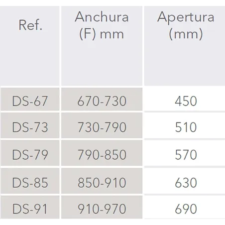 APERTURA MAMPARA DUCHA FRONTAL PLEGABLE DUMAS PROFILTEK