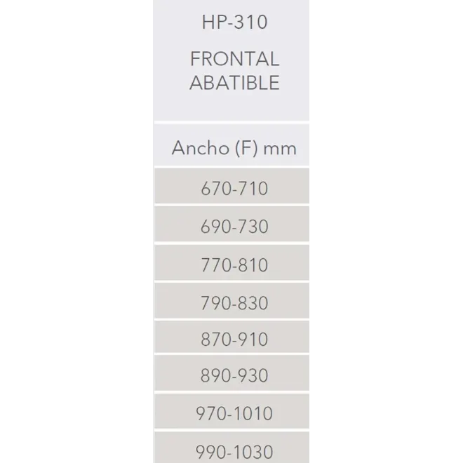APERTURA MAMPARA ABATIBLE DUCHA HADA PLUS HP-310 PROFILTEK
