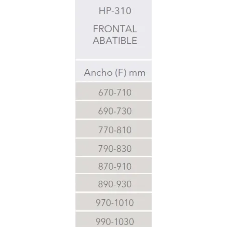 APERTURA MAMPARA ABATIBLE DUCHA HADA PLUS HP-310 PROFILTEK