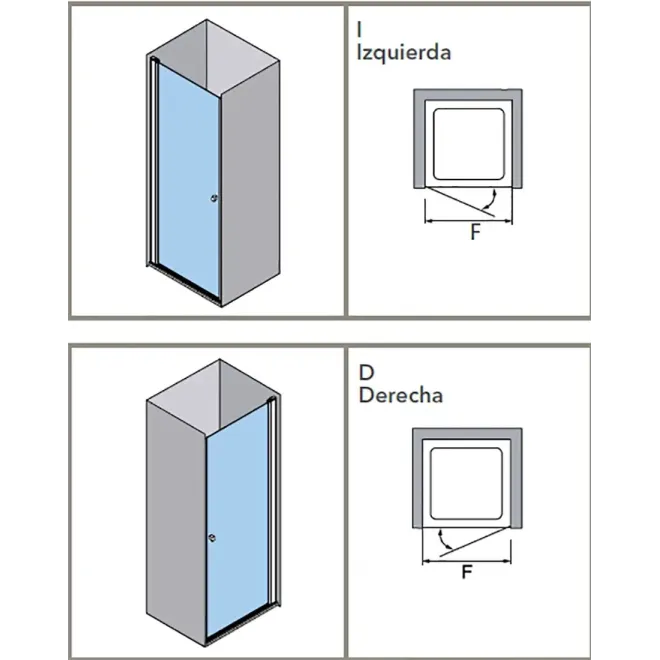 PLANO MAMPARA ABATIBLE DUCHA ARCOIRIS PLUS AC-210 PROFILTEK