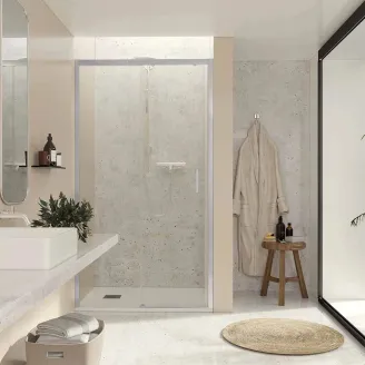 MAMPARA DUCHA FRONTAL CORREDERA 1 FIJO + 1 PUERTA TURIA BAALNEO