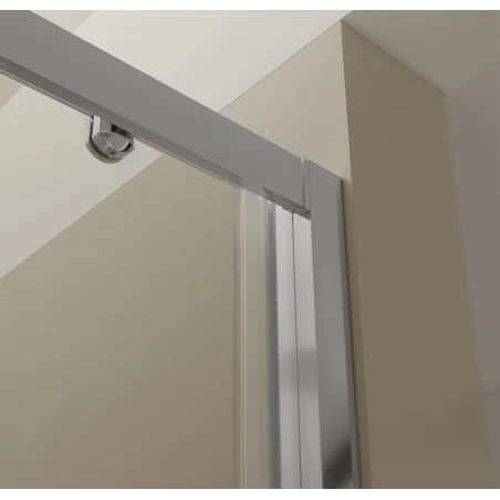 DETALLE MAMPARA DUCHA FRONTAL CORREDERA 2 FIJOS + 2 PUERTAS TURIA BAALNEO