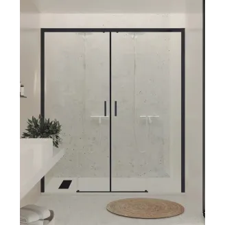 MAMPARA DUCHA FRONTAL CORREDERA 2 FIJOS + 2 PUERTAS TURIA BAALNEO