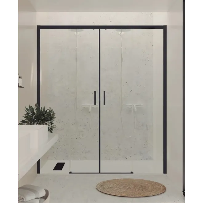 MAMPARA DUCHA FRONTAL CORREDERA 2 FIJOS + 2 PUERTAS TURIA BAALNEO