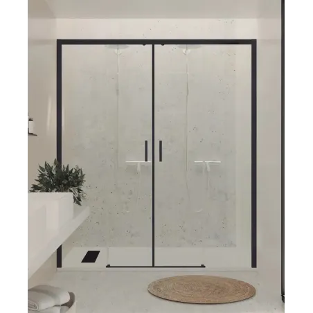 MAMPARA DUCHA FRONTAL CORREDERA 2 FIJOS + 2 PUERTAS TURIA BAALNEO