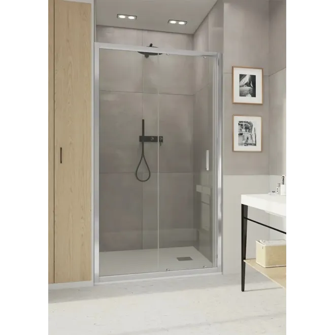MAMPARA DUCHA FRONTAL CORREDERA 1 FIJO + 1 PUERTA JUCAR BAALNEO