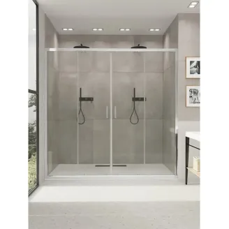 MAMPARA DUCHA FRONTAL CORREDERA 2 FIJOS + 2 PUERTAS JUCAR BAALNEO