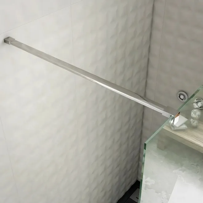 DETALLE MAMPARA DUCHA FIJA + ABATIBLE MEDITERRANEO BAALNEO