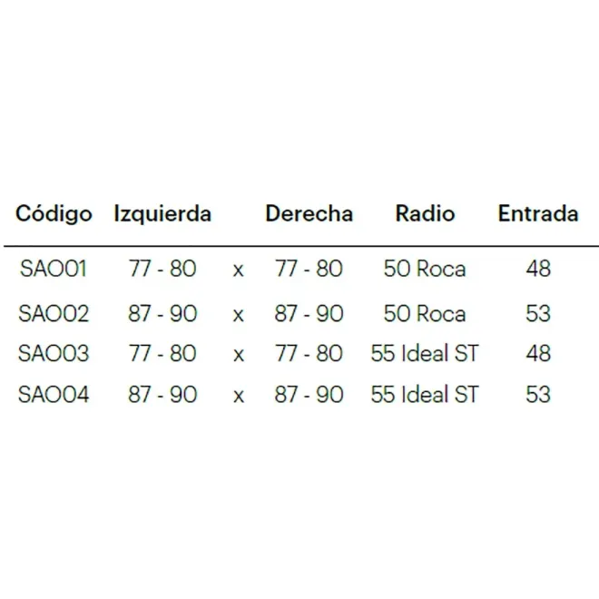 FICHA MAMPARA DE DUCHA SEMICIRCULAR CORREDERA SAO PAULO DOCCIA