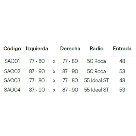 FICHA MAMPARA DE DUCHA SEMICIRCULAR CORREDERA SAO PAULO DOCCIA