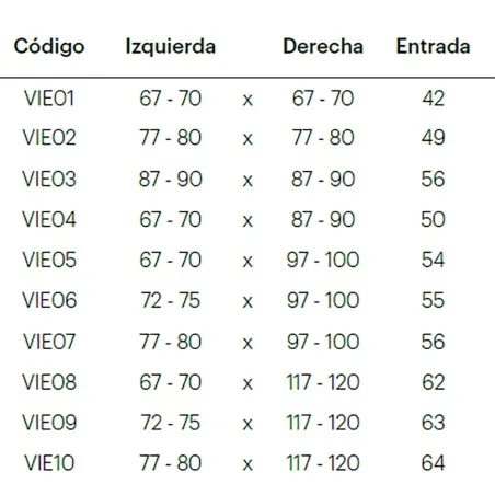 FICHA MAMPARA DE DUCHA ANGULAR CORREDERA VIENA DOCCIA