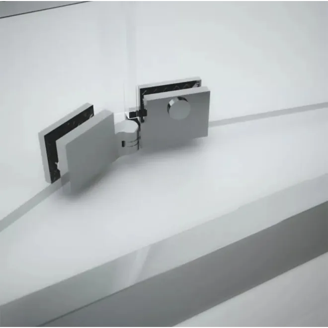 DETALLE MAMPARA DE DUCHA FRONTAL PLEGABLE RIMINI DOCCIA