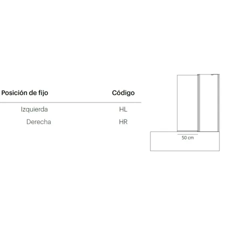 PLANO MAMPARA DE BAÑERA FIJA + ABATIBLE TEBAS DOCCIA