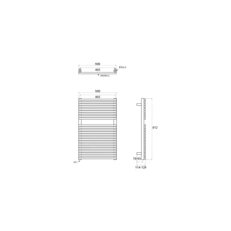 PLANO RADIADOR TOALLERO AGUA ISOI NEGRO MATE CICSA