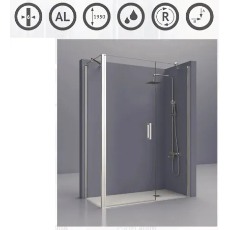 MAMPARA DUCHA ANGULAR ABATIBLE PADEL 400CB