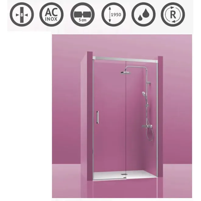 MAMPARA DE DUCHA FRONTAL CORREDERA LUXURY 100
