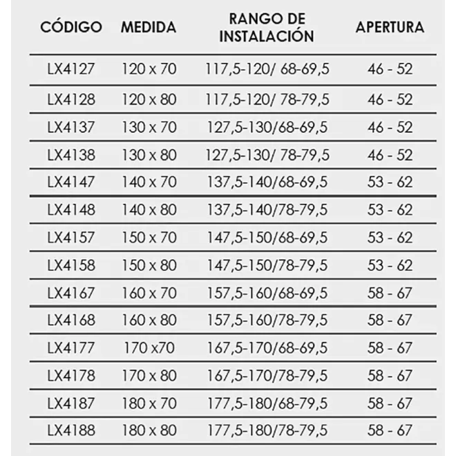 FICHA MAMPARA DUCHA ANGULAR CORREDERA LUXURY 400