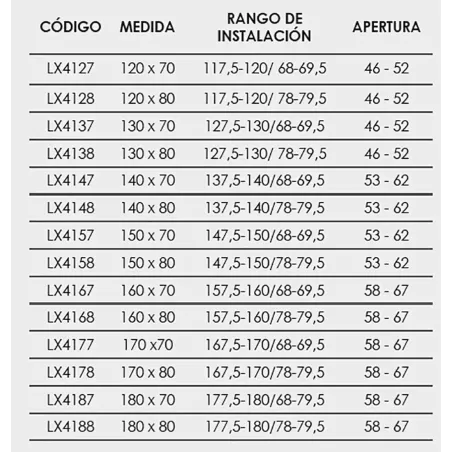 FICHA MAMPARA DUCHA ANGULAR CORREDERA LUXURY 400
