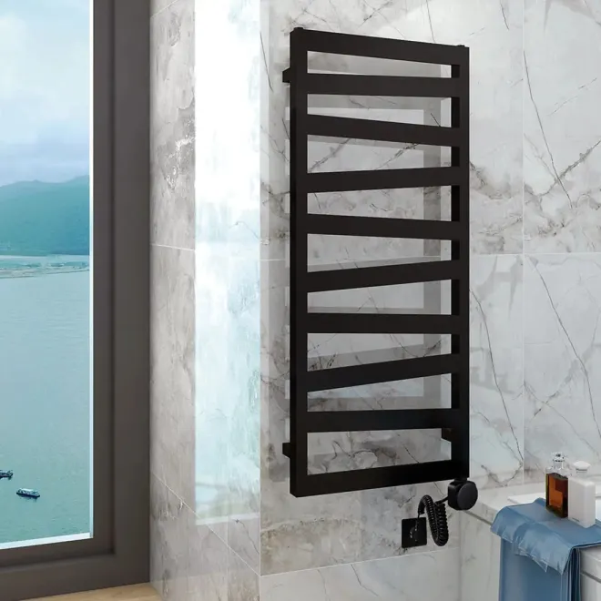 TOALLERO ELÉCTRICO DECORATIVO ROAD BAALNEO NEGRO AMBIENTE