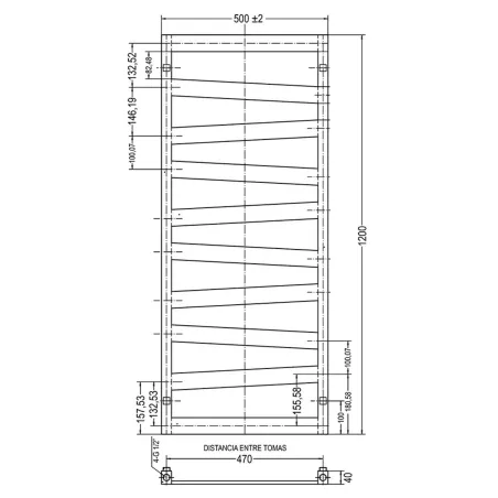 PLANO TOALLERO ELÉCTRICO DECORATIVO ROAD BAALNEO NEGRO