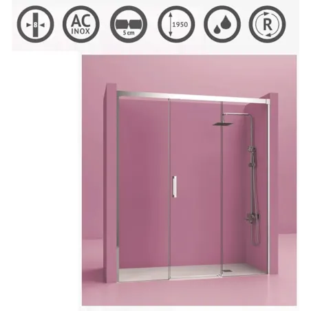 MAMPARA DE DUCHA FRONTAL CORREDERA LUXURY 900