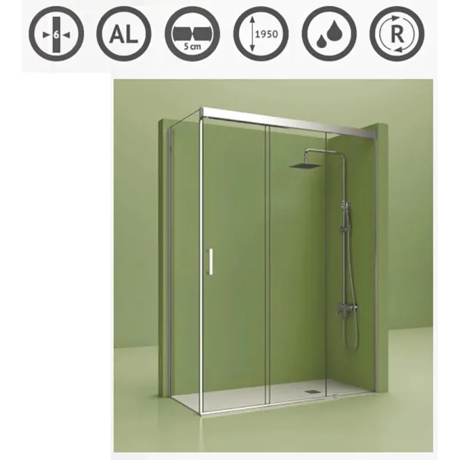 MAMPARA DUCHA ANGULAR CORREDERA TREBOL 400