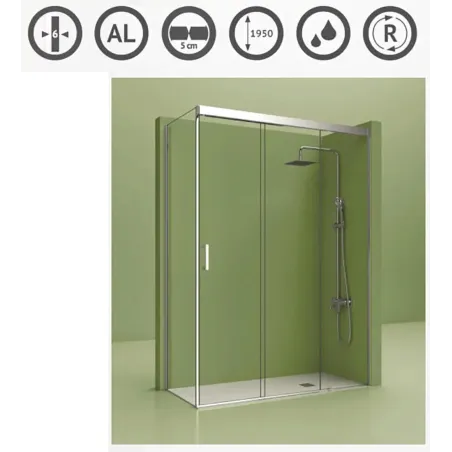 MAMPARA DUCHA ANGULAR CORREDERA TREBOL 400