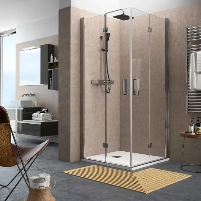 ▷MAMPARA DUCHA PLEGABLE ODENSE 4 HOJAS PLEGABLES | ¡Acierta!