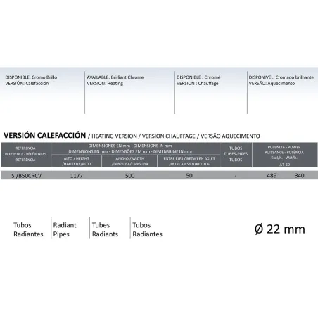 RADIADOR DECORATIVO AGUA SICILIA RODRIGUEZ CALDERON CROMO  TÉCNICA