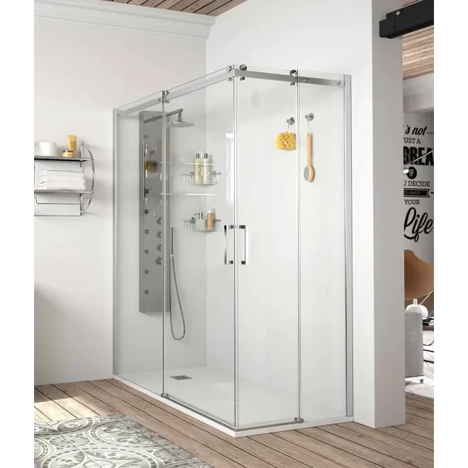 MAMPARA DE DUCHA ANGULAR CORREDERA 4 HOJAS HELSINKI SALGAR