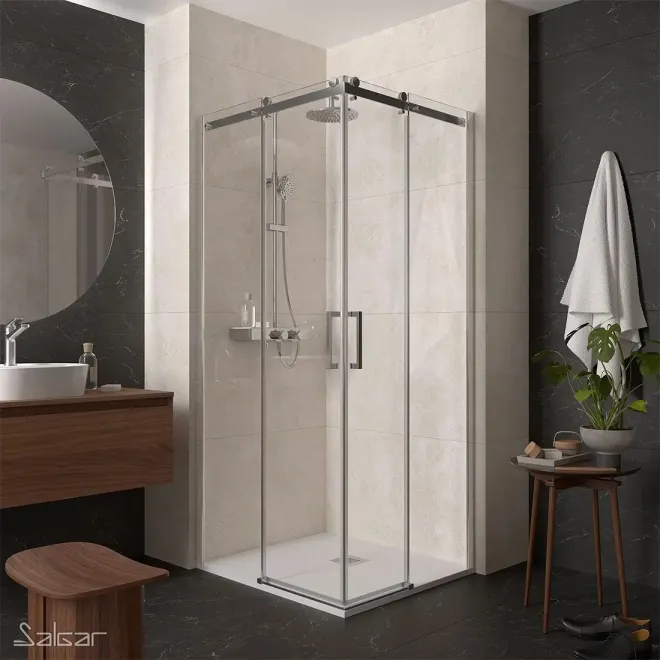 MAMPARA DE DUCHA ANGULAR CORREDERA 4 HOJAS HELSINKI SALGAR