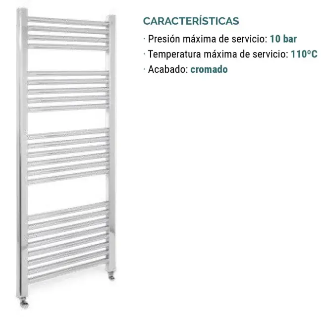 RADIADOR TOALLERO MITHOS OMICRON CROMO DETALLE