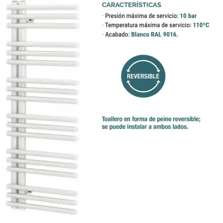 RADIADOR DECORATIVO TOALLERO AGUA EPSILON MITHOS DETALLE 1