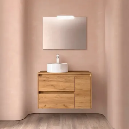 MUEBLE DE BAÑO NOJA 2 CAJONES 1 PUERTA PARA LAVABO SOBREMUEBLE SALGAR