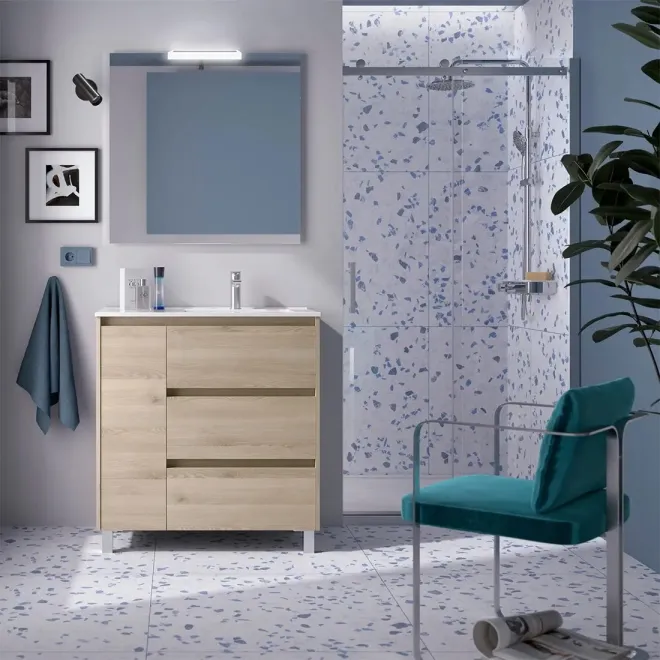CONJUNTO MUEBLE DE BAÑO NOJA 3 CAJONES 1 PUERTA SALGAR