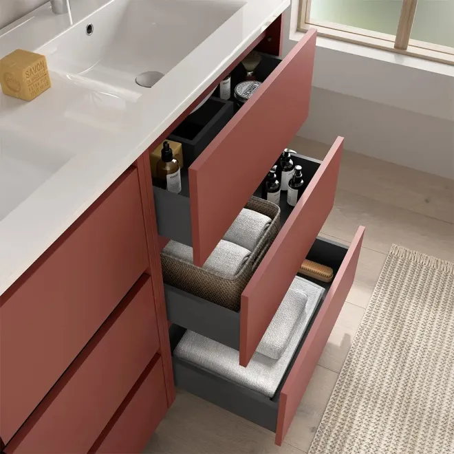 DETALLE CONJUNTO MUEBLE DE BAÑO NOJA 6 CAJONES SALGAR