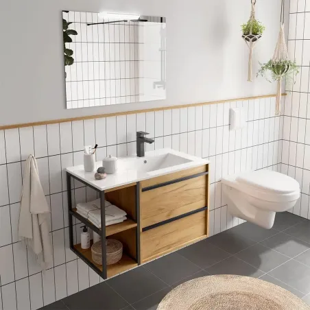CONJUNTO MUEBLE DE BAÑO ATTILA 2 CAJONES 1 COQUETA ALGAR