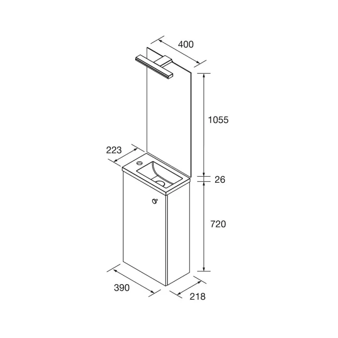 PLANO CONJUNTO MUEBLE DE BAÑO MARVILE 1 PUERTA SALGAR