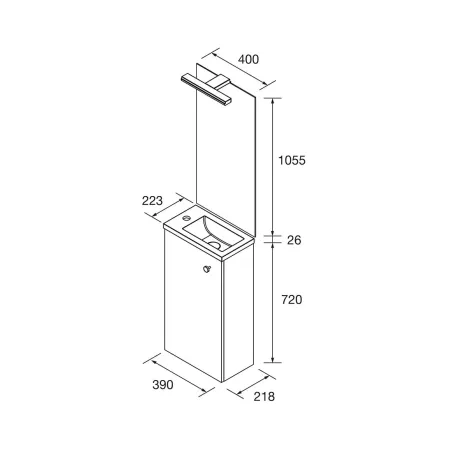 PLANO CONJUNTO MUEBLE DE BAÑO MARVILE 1 PUERTA SALGAR