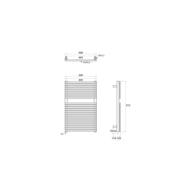 PLANO RADIADOR TOALLERO AGUA ISOI NEGRO MATE CICSA