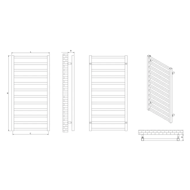 PLANO RADIADOR TOALLERO KARNAK INOX ACERO INOX CICSA