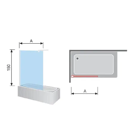 PLANO MAMPARA BAÑERA FIJA S300 KASSANDRA
